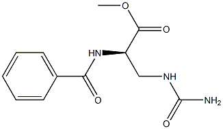 [R,(+)]-2-Benzoylamino-3-ureidopropionic acid methyl ester Struktur