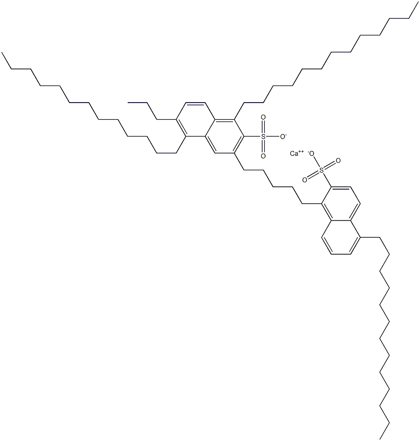 Bis(1,5-ditridecyl-2-naphthalenesulfonic acid)calcium salt Struktur