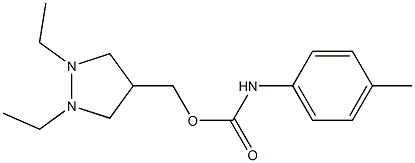 4-Methylphenylcarbamic acid 1,2-diethylpyrazolidin-4-ylmethyl ester Struktur