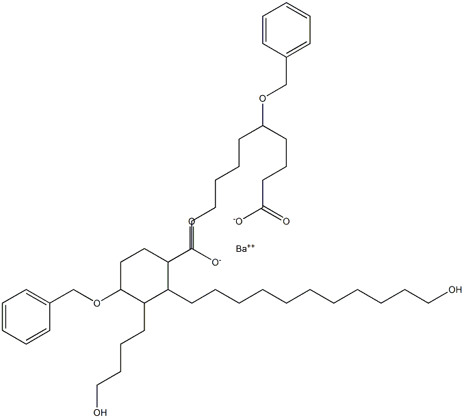 Bis(5-benzyloxy-18-hydroxystearic acid)barium salt Struktur