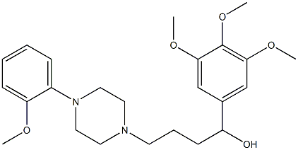 4-[4-(2-Methoxyphenyl)piperazin-1-yl]-1-(3,4,5-trimethoxyphenyl)-1-butanol Struktur