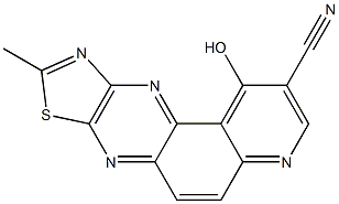 1-Hydroxy-9-methylpyrido[3,2-f]thiazolo[5,4-b]quinoxaline-2-carbonitrile Struktur