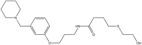 N-[3-[3-(Piperidinomethyl)phenoxy]propyl]-2-[2-[(2-hydroxyethyl)thio]ethyl]acetamide Struktur