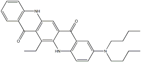 2-(Dibutylamino)-6-ethyl-5,12-dihydroquino[2,3-b]acridine-7,14-dione Struktur