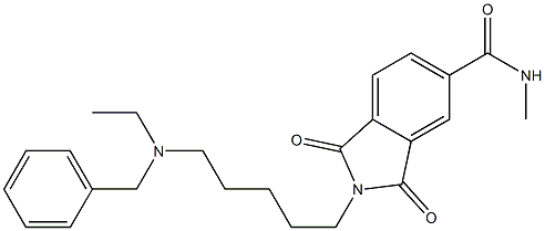 N-[5-(Ethylbenzylamino)pentyl]-5-(methylaminocarbonyl)phthalimide Struktur