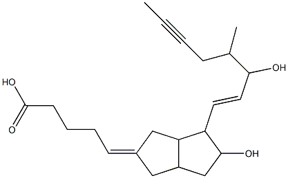 5-[3,3a,4,5,6,6a-Hexahydro-5-hydroxy-4-(3-hydroxy-4-methyl-1-octen-6-ynyl)pentalen-2(1H)-ylidene]pentanoic acid Struktur