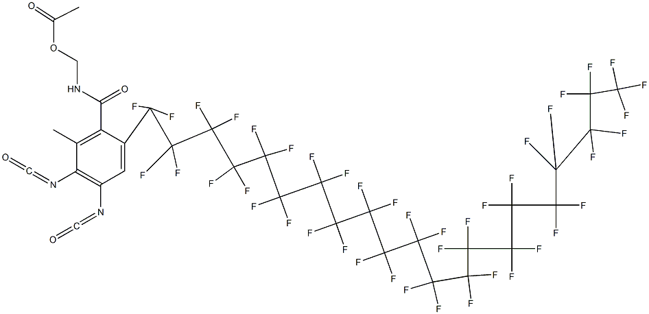 N-(Acetyloxymethyl)-2-(tritetracontafluorohenicosyl)-4,5-diisocyanato-6-methylbenzamide Struktur