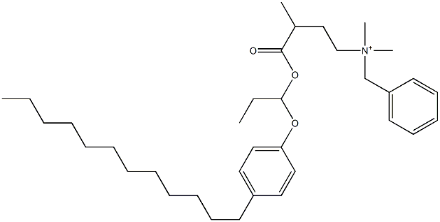 N,N-Dimethyl-N-benzyl-N-[3-[[1-(4-dodecylphenyloxy)propyl]oxycarbonyl]butyl]aminium Struktur