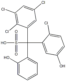 (2-Chloro-5-hydroxyphenyl)(2,3,5-trichlorophenyl)(2-hydroxyphenyl)methanesulfonic acid Struktur