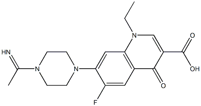 1,4-Dihydro-1-ethyl-6-fluoro-7-[4-(1-iminoethyl)piperazin-1-yl]-4-oxoquinoline-3-carboxylic acid Struktur