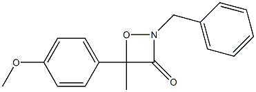 2-Benzyl-4-methyl-4-(4-methoxyphenyl)-1,2-oxazetidin-3-one Struktur