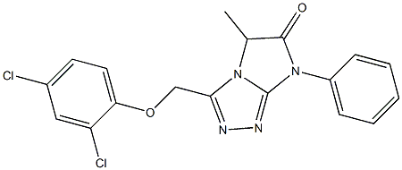 3-(2,4-Dichlorophenoxymethyl)-5-methyl-7-phenyl-7H-imidazo[2,1-c]-1,2,4-triazol-6(5H)-one Struktur