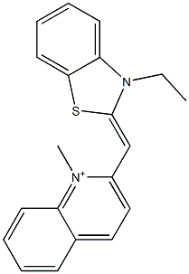 2-[[3-Ethylbenzothiazol-2(3H)-ylidene]methyl]-1-methylquinolinium Struktur