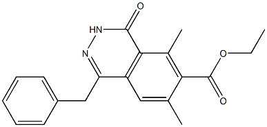 1-Benzyl-3,4-dihydro-4-oxo-5,7-dimethylphthalazine-6-carboxylic acid ethyl ester Struktur