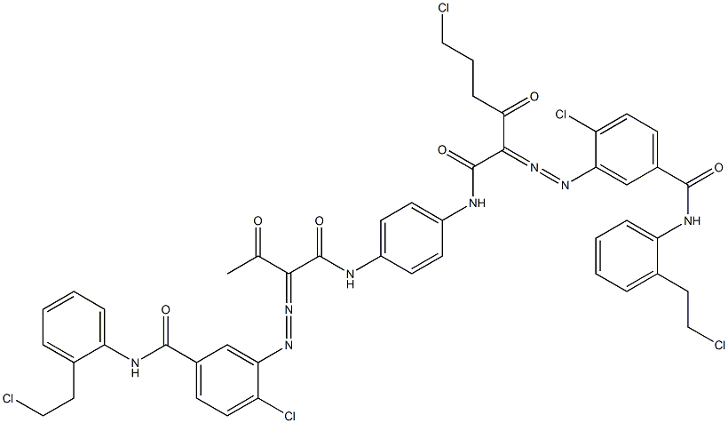 3,3'-[2-(2-Chloroethyl)-1,4-phenylenebis[iminocarbonyl(acetylmethylene)azo]]bis[N-[2-(2-chloroethyl)phenyl]-4-chlorobenzamide] Struktur