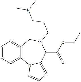 5-[3-(Dimethylamino)propyl]-5,6-dihydro-4H-pyrrolo[1,2-a][1,4]benzodiazepine-4-carboxylic acid ethyl ester Struktur