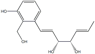 (1E,3R,4S,5E)-1-(2-Hydroxymethyl-3-hydroxyphenyl)-1,5-heptadiene-3,4-diol Struktur