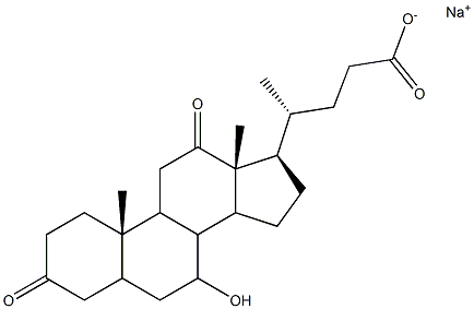 3,12-Dioxo-7-hydroxycholan-24-oic acid sodium salt Struktur