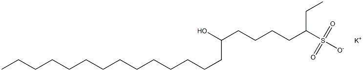 8-Hydroxydocosane-3-sulfonic acid potassium salt Struktur