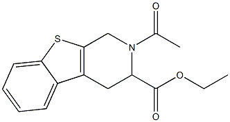 1,2,3,4-Tetrahydro-2-acetyl[1]benzothieno[2,3-c]pyridine-3-carboxylic acid ethyl ester Struktur