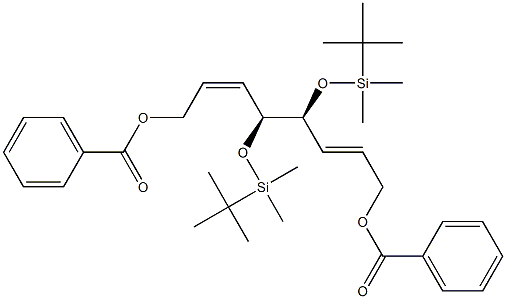 (2Z,4S,5S,6E)-4,5-Bis(tert-butyldimethylsilyloxy)-2,6-octadiene-1,8-diol dibenzoate Struktur