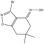 3-Bromo-4,5,6,7-tetrahydro-6,6-dimethyl-1,2-benzisoxazol-4-one oxime Struktur