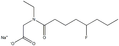 N-Ethyl-N-(5-fluorooctanoyl)glycine sodium salt Struktur