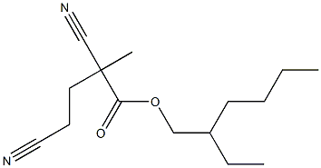 2-Methyl-2,4-dicyanobutyric acid (2-ethylhexyl) ester Struktur