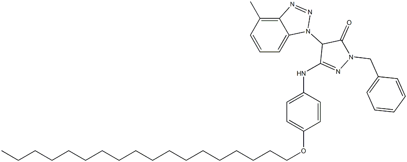 1-Benzyl-4-(4-methyl-1H-benzotriazol-1-yl)-3-(4-octadecyloxyanilino)-5(4H)-pyrazolone Struktur