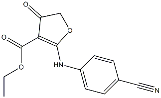 2-[[4-Cyanophenyl]amino]-4,5-dihydro-4-oxofuran-3-carboxylic acid ethyl ester Struktur