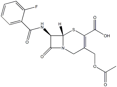 (7R)-7-[(2-Fluorobenzoyl)amino]-3-(acetoxymethyl)cepham-3-ene-4-carboxylic acid Struktur