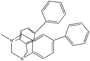 5,6,11,12-Tetrahydro-5-methyl-2,8-diphenyl-5,11-methanodibenzo[b,f][1,5]diazocin-5-ium Struktur