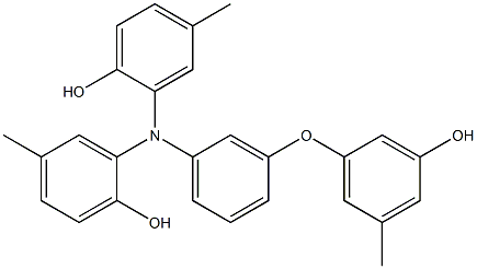 N,N-Bis(2-hydroxy-5-methylphenyl)-3-(3-hydroxy-5-methylphenoxy)benzenamine Struktur