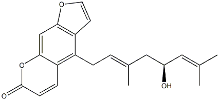 4-[(2E,5S)-5-Hydroxy-3,7-dimethyl-2,6-octadienyl]-7H-furo[3,2-g][1]benzopyran-7-one Struktur