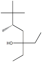 [S,(-)]-3-Ethyl-5,6,6-trimethyl-3-heptanol Struktur