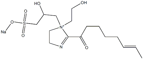 1-(2-Hydroxyethyl)-1-[2-hydroxy-3-(sodiooxysulfonyl)propyl]-2-(6-octenoyl)-2-imidazoline-1-ium Struktur