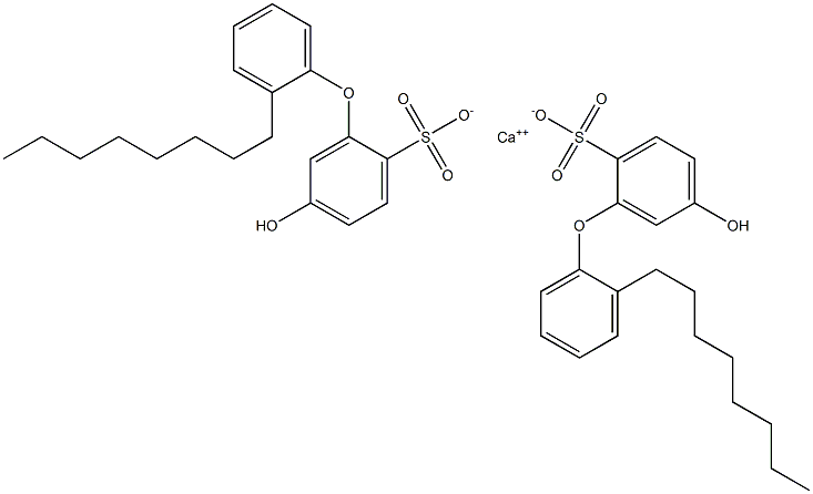 Bis(5-hydroxy-2'-octyl[oxybisbenzene]-2-sulfonic acid)calcium salt Struktur