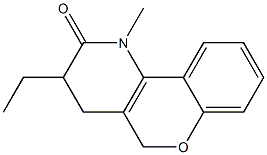 1,3,4,5-Tetrahydro-3-ethyl-1-methyl-2H-[1]benzopyrano[4,3-b]pyridin-2-one Struktur