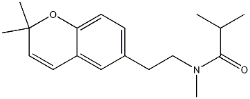 N-[2-(2,2-Dimethyl-2H-1-benzopyran-6-yl)ethyl]-N-methyl-2-methylpropanamide Struktur