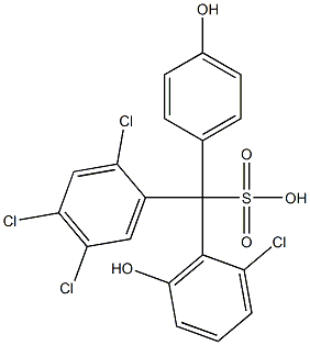 (2-Chloro-6-hydroxyphenyl)(2,4,5-trichlorophenyl)(4-hydroxyphenyl)methanesulfonic acid Struktur