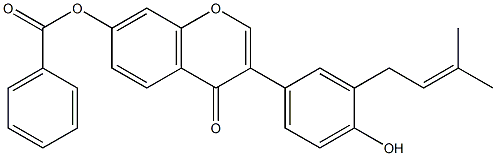 7-Benzoyloxy-4'-hydroxy-3'-(3-methyl-2-butenyl)isoflavone Struktur