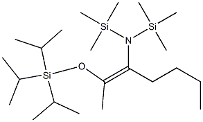 (Z)-3-[Bis(trimethylsilyl)amino]-2-[triisopropylsilyloxy]-2-heptene Struktur