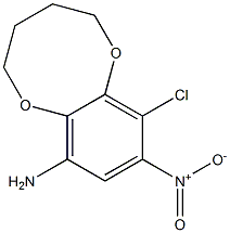 (2,3,4,5-Tetrahydro-10-chloro-9-nitro-1,6-benzodioxocin)-7-amine Struktur