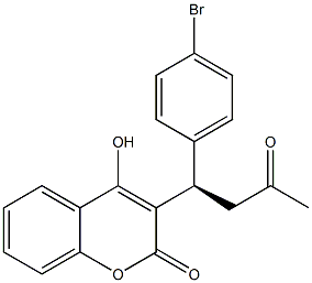 4-Hydroxy-3-[(1R)-3-oxo-1-(4-bromophenyl)butyl]-2H-1-benzopyran-2-one Struktur