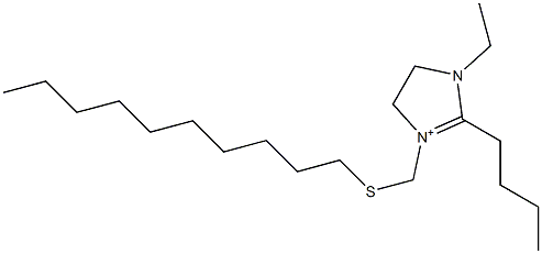 1-Ethyl-2-butyl-3-[(decylthio)methyl]-4,5-dihydro-1H-imidazol-3-ium Struktur