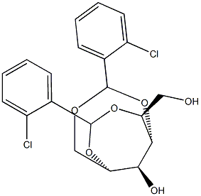 1-O,4-O:2-O,5-O-Bis(2-chlorobenzylidene)-L-glucitol Struktur