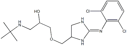 2-tert-Butylamino-1-[[[2-(2,6-dichlorophenylimino)imidazolidin-4-yl]methoxy]methyl]ethanol Struktur