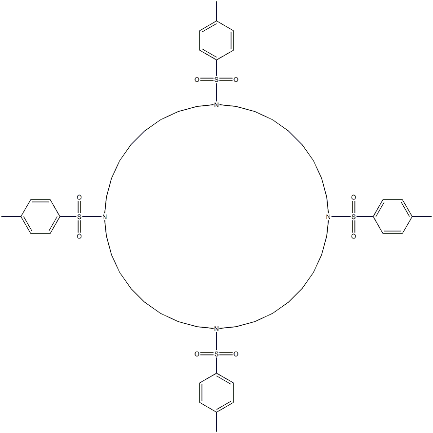 1,10,19,28-Tetrakis(4-methylphenylsulfonyl)-1,10,19,28-tetraazacyclohexatriacontane Struktur