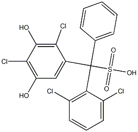 (2,6-Dichlorophenyl)(2,4-dichloro-3,5-dihydroxyphenyl)phenylmethanesulfonic acid Struktur