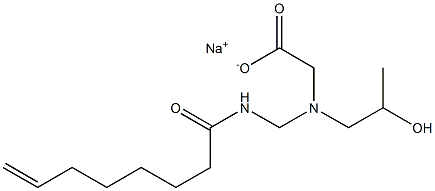 N-(2-Hydroxypropyl)-N-(7-octenoylaminomethyl)glycine sodium salt Struktur